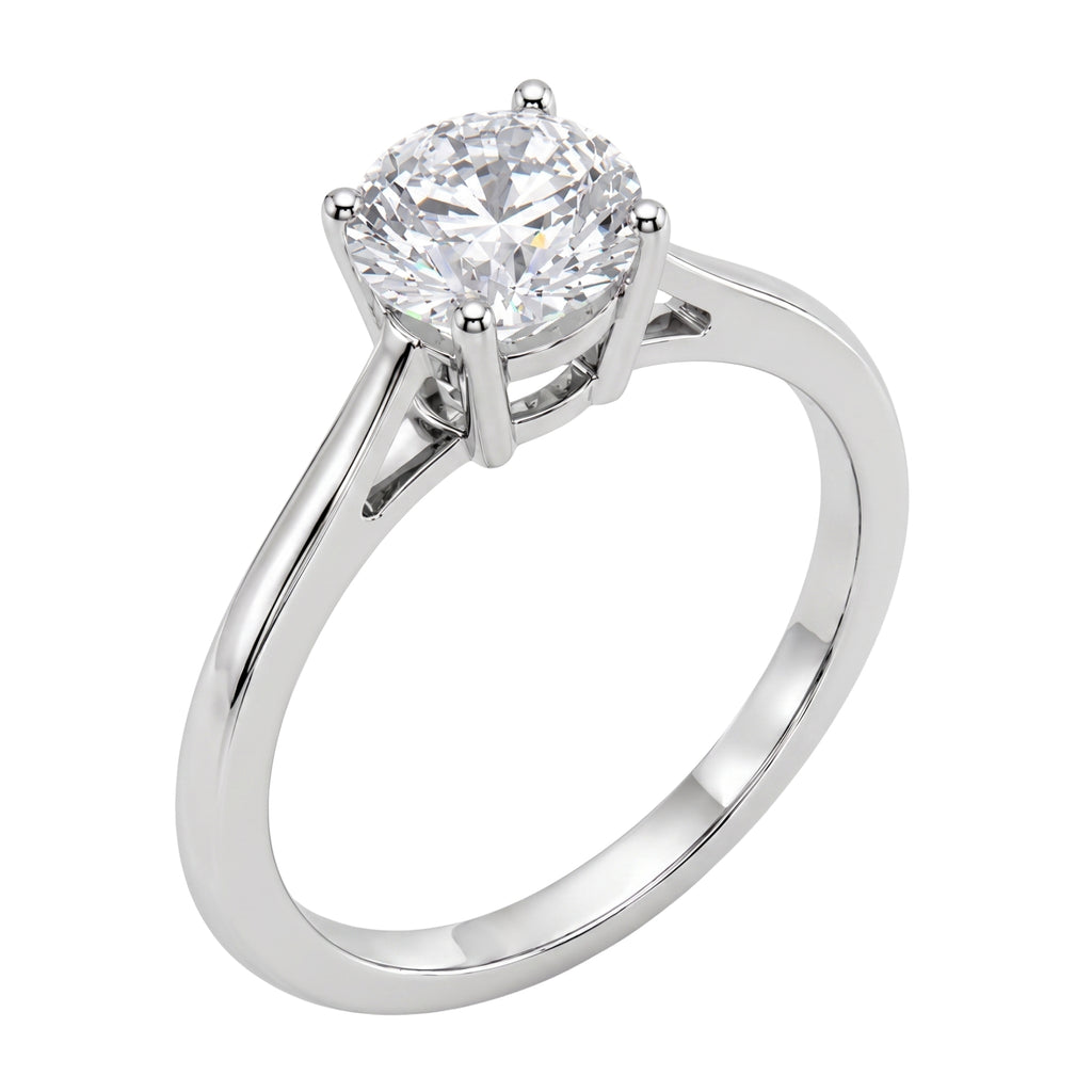 1.00-6.00 Carat T.W. Round-cut IGI Certified Lab Grown Diamond (F/VS+) 14K Gold Solitaire Ring