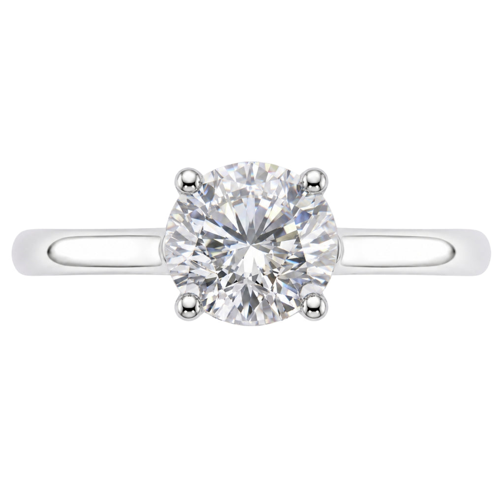 1.00-6.00 Carat T.W. Round-cut IGI Certified Lab Grown Diamond (F/VS+) 14K Gold Solitaire Ring