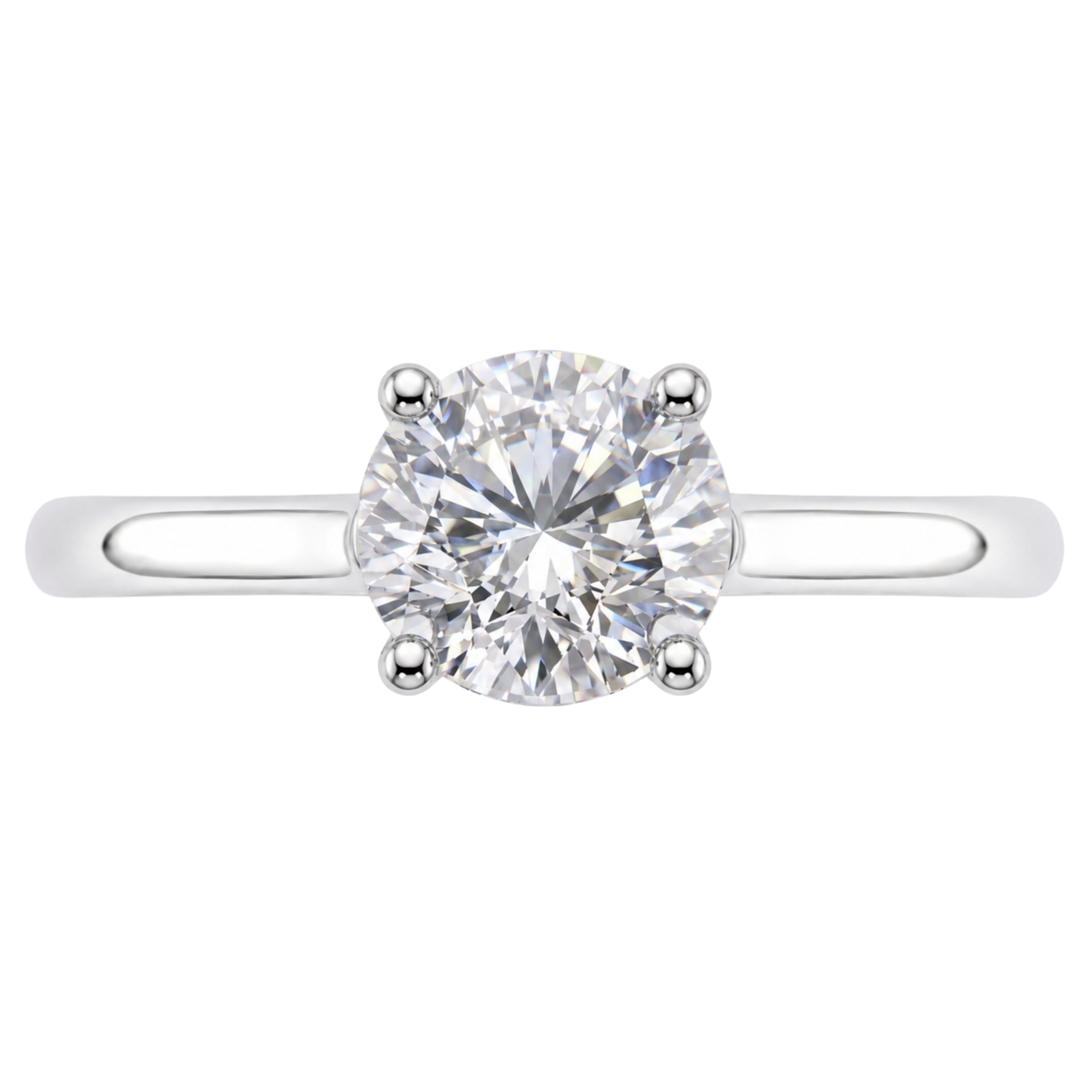 1.00-6.00 Carat T.W. Round-cut IGI Certified Lab Grown Diamond (F/VS+) 14K Gold Solitaire Ring