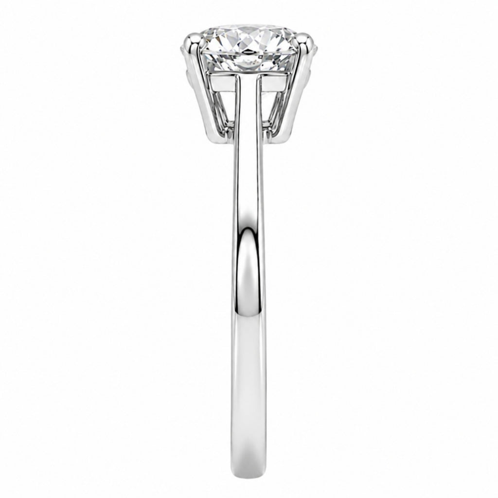 1.00-6.00 Carat T.W. Round-cut IGI Certified Lab Grown Diamond (F/VS+) 14K Gold Solitaire Ring