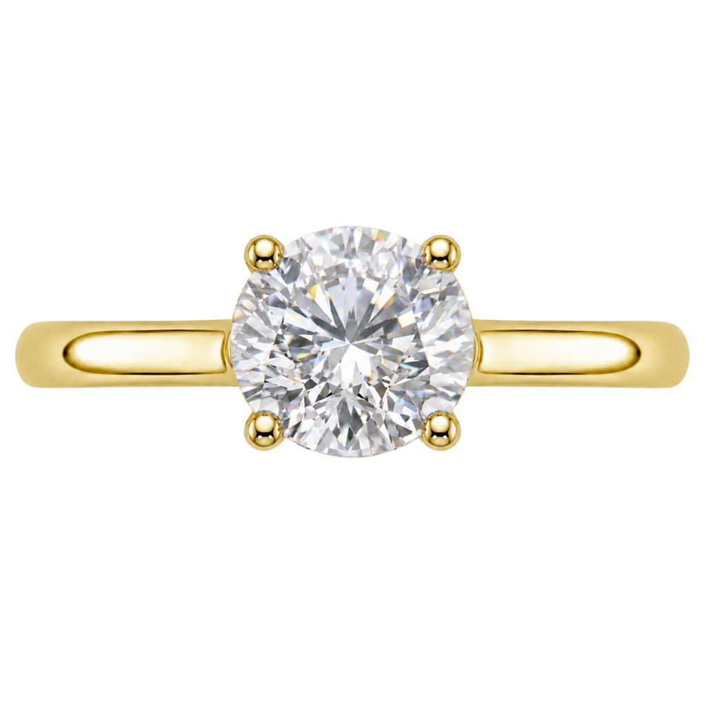 1.00-6.00 Carat T.W. Round-cut IGI Certified Lab Grown Diamond (F/VS+) 14K Gold Solitaire Ring