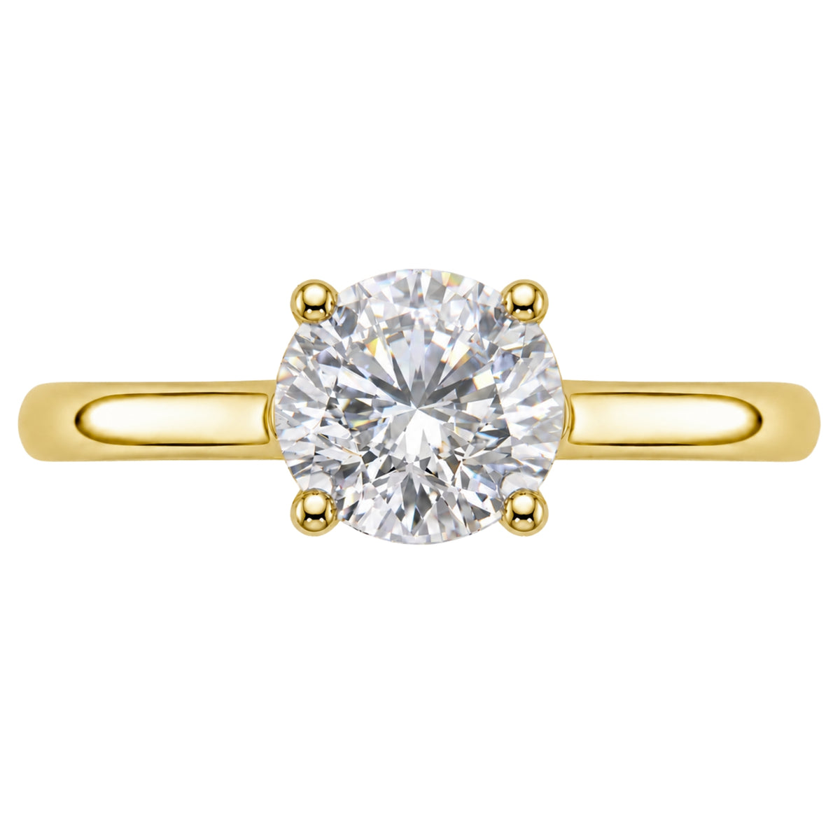 1.00-6.00 Carat T.W. Round-cut IGI Certified Lab Grown Diamond (F/VS+) 14K Gold Solitaire Ring