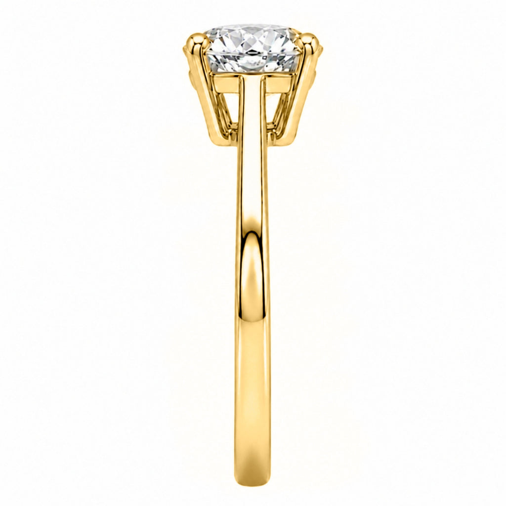 1.00-6.00 Carat T.W. Round-cut IGI Certified Lab Grown Diamond (F/VS+) 14K Gold Solitaire Ring