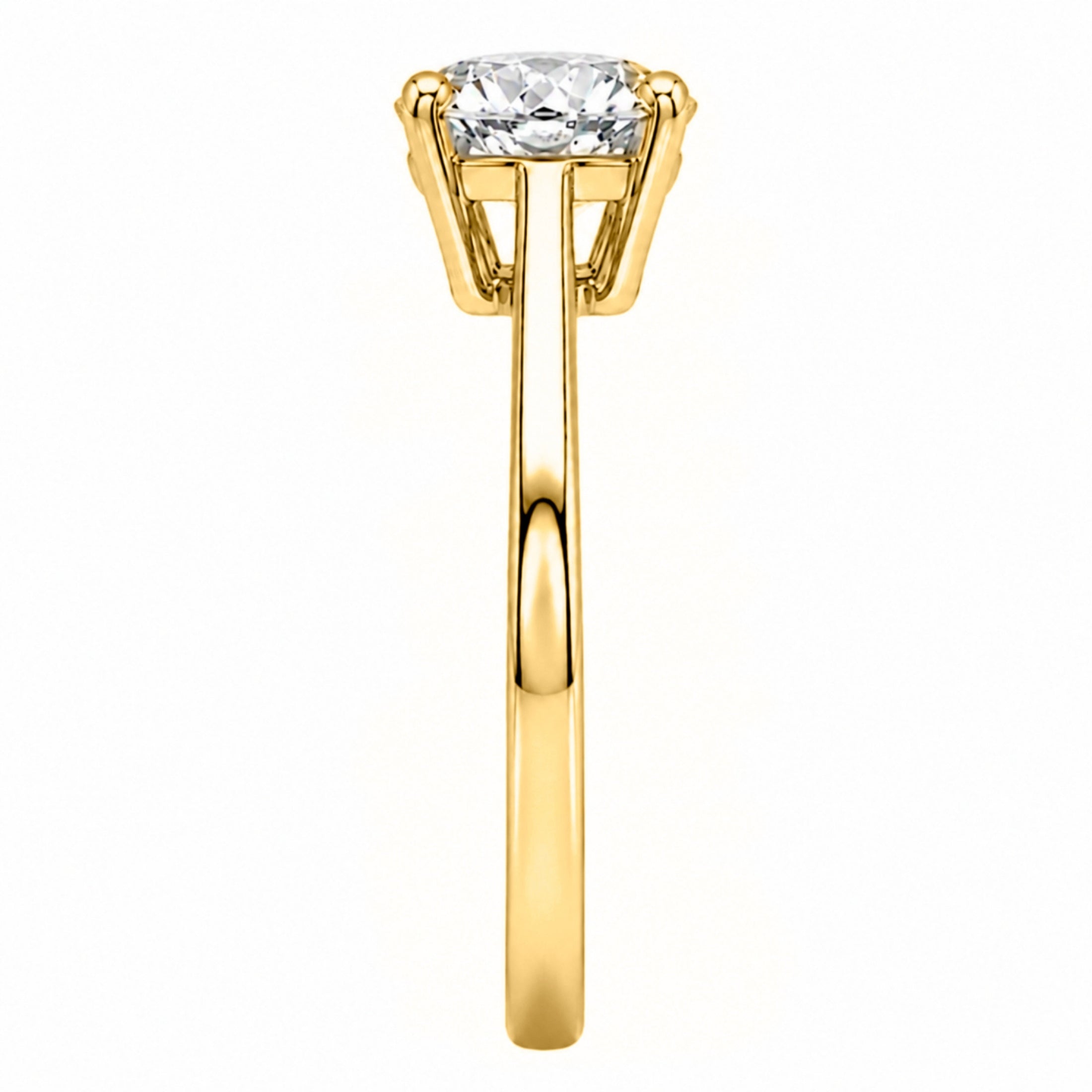 1.00-6.00 Carat T.W. Round-cut IGI Certified Lab Grown Diamond (F/VS+) 14K Gold Solitaire Ring