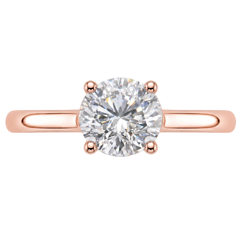 1.00-6.00 Carat T.W. Round-cut IGI Certified Lab Grown Diamond (F/VS+) 14K Gold Solitaire Ring
