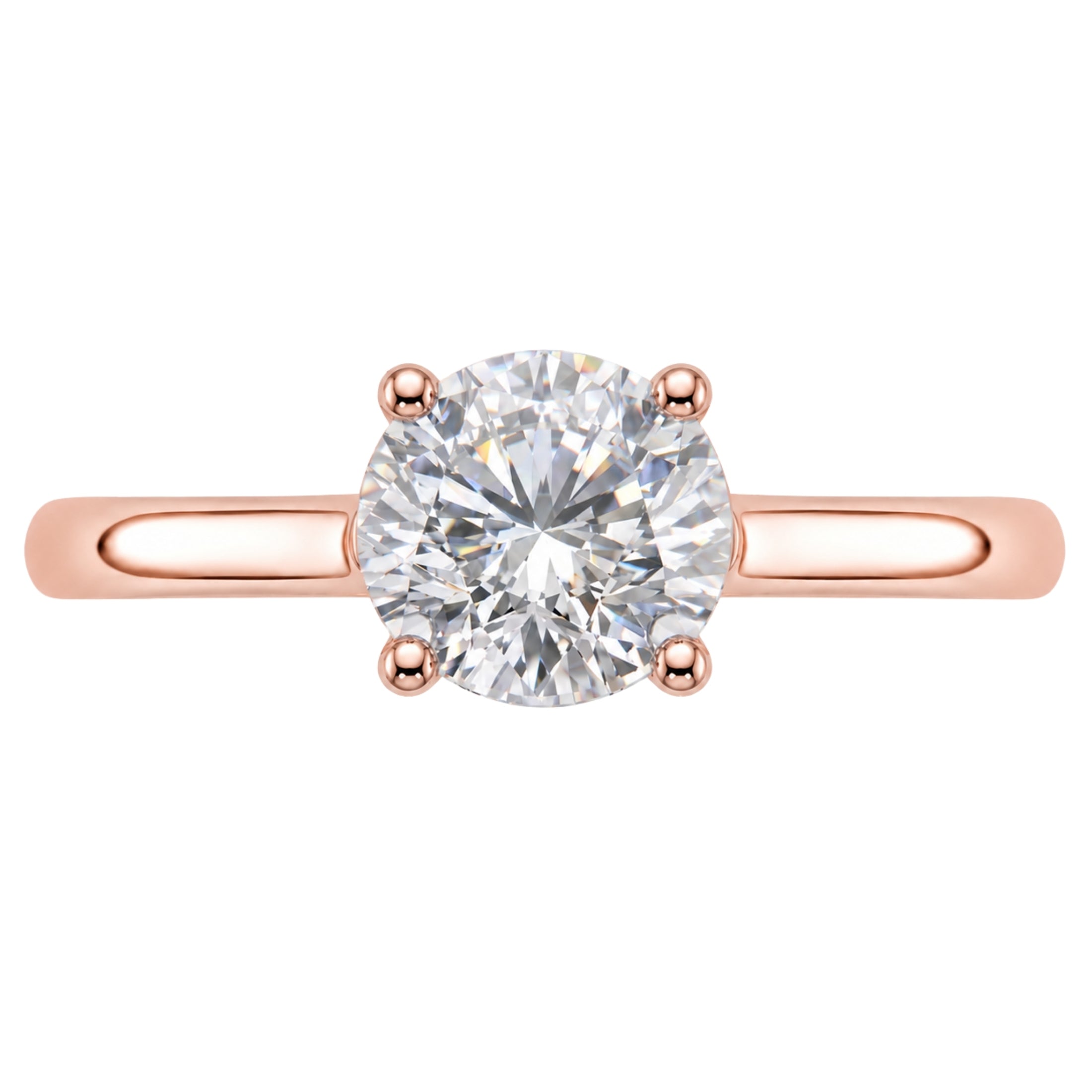 1.00-6.00 Carat T.W. Round-cut IGI Certified Lab Grown Diamond (F/VS+) 14K Gold Solitaire Ring