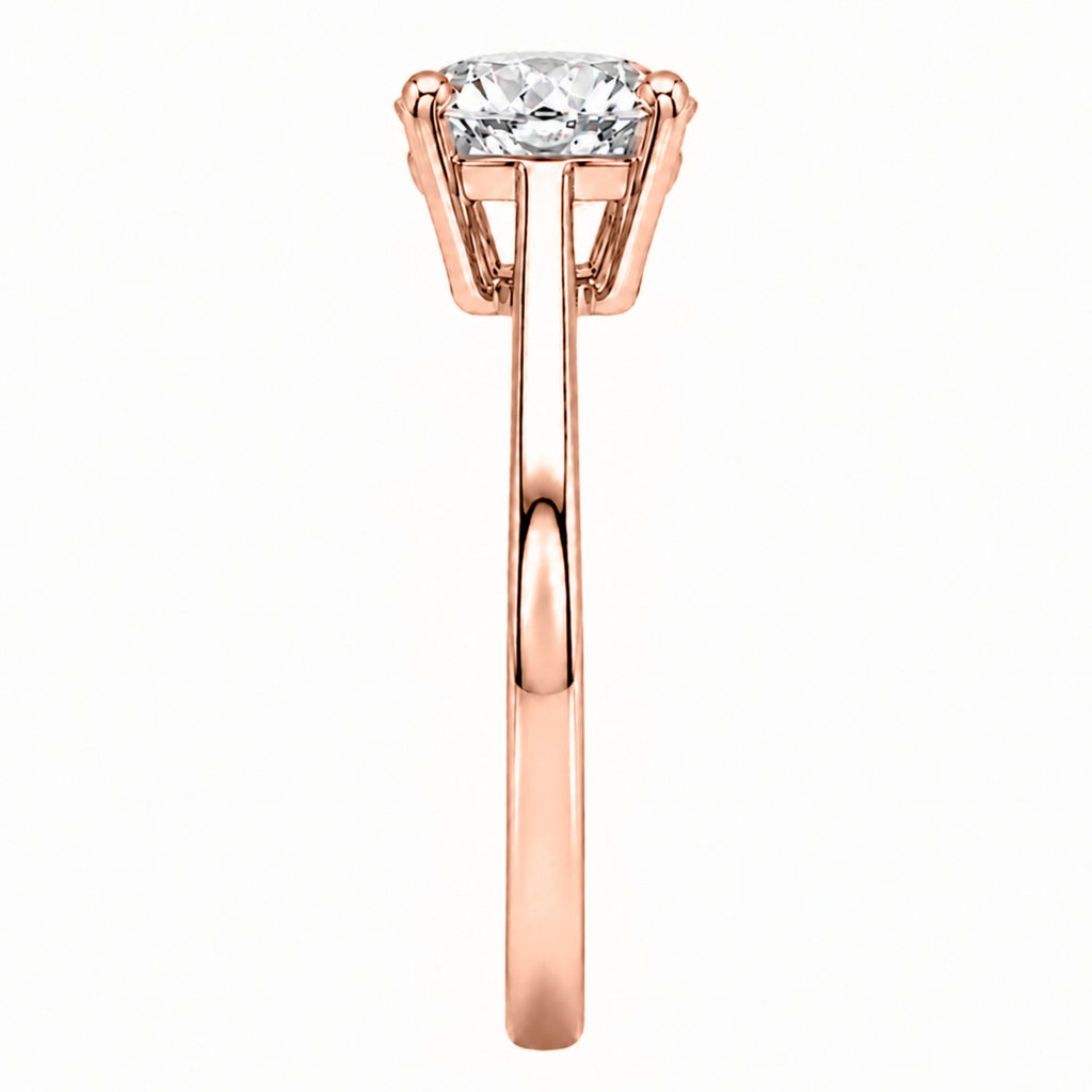 1.00-6.00 Carat T.W. Round-cut IGI Certified Lab Grown Diamond (F/VS+) 14K Gold Solitaire Ring
