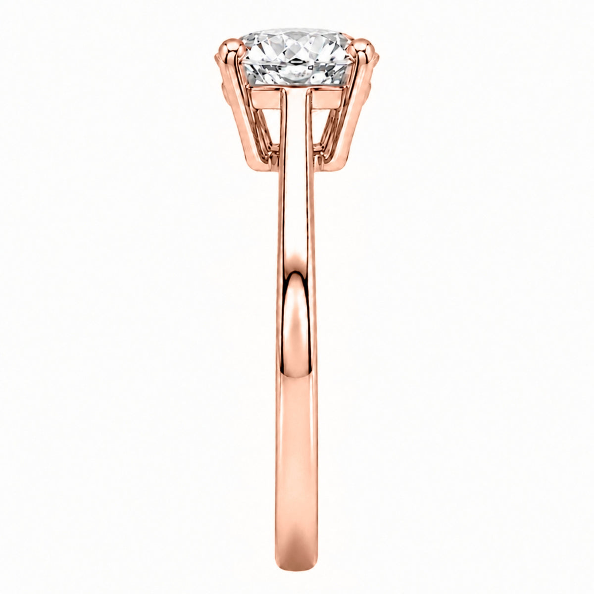 1.00-6.00 Carat T.W. Round-cut IGI Certified Lab Grown Diamond (F/VS+) 14K Gold Solitaire Ring