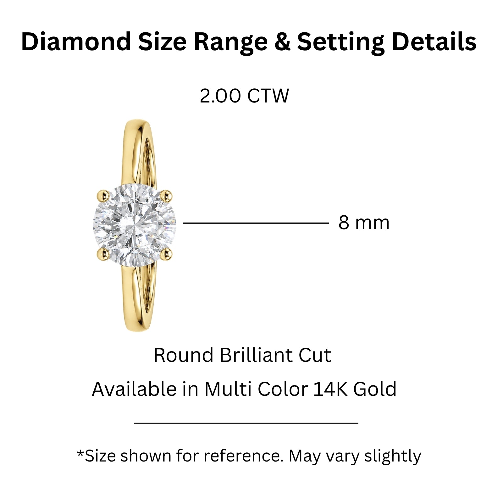 1.00-6.00 Carat T.W. Round-cut IGI Certified Lab Grown Diamond (F/VS+) 14K Gold Solitaire Ring