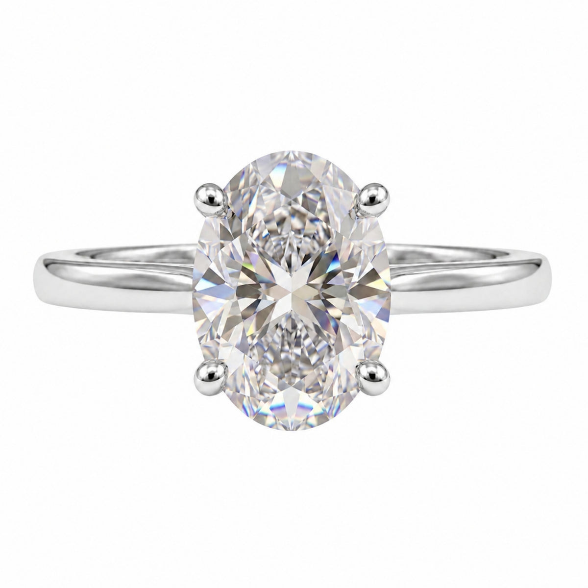 1.00-6.00 Carat T.W. Oval-cut IGI Certified IGI Certified Lab Grown Diamond (F/VS+) 14K Gold Solitaire Ring