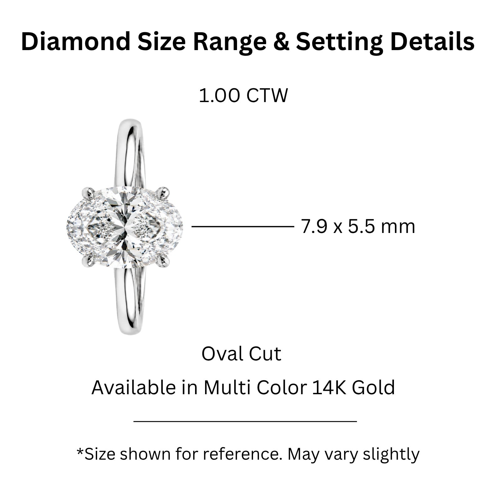 1.00-6.00 Carat T.W. Oval-cut IGI Certified IGI Certified Lab Grown Diamond (F/VS+) 14K Gold Solitaire Ring