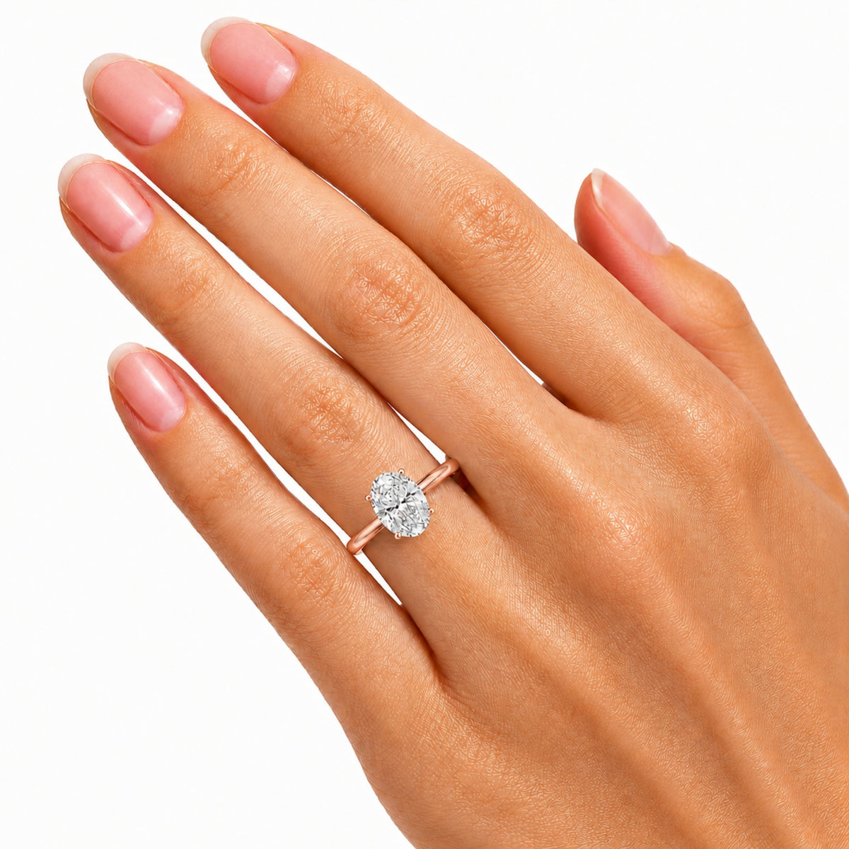 1.00-6.00 Carat T.W. Oval-cut IGI Certified IGI Certified Lab Grown Diamond (F/VS+) 14K Gold Solitaire Ring
