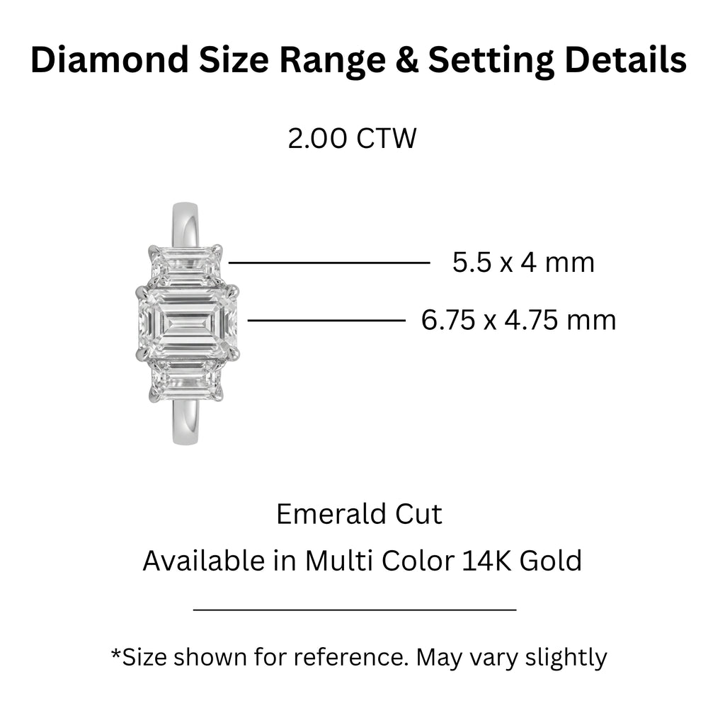 Diamonair 3 Stone Ring Set - Lab Grown Diamond 14K Gold 3 Stone Ring
