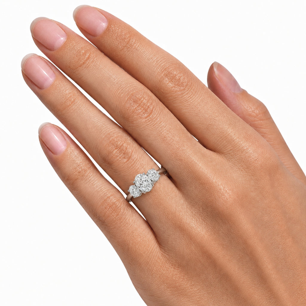 Diamonair 3 Stone Ring Set - Lab Grown Diamond 14K Gold 3 Stone Ring