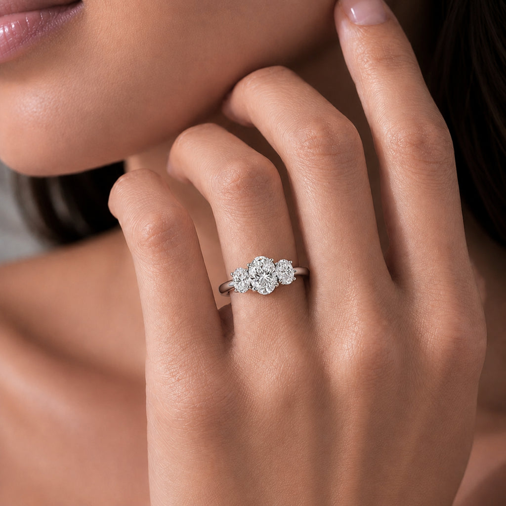 Diamonair 3 Stone Ring Set - Lab Grown Diamond 14K Gold 3 Stone Ring