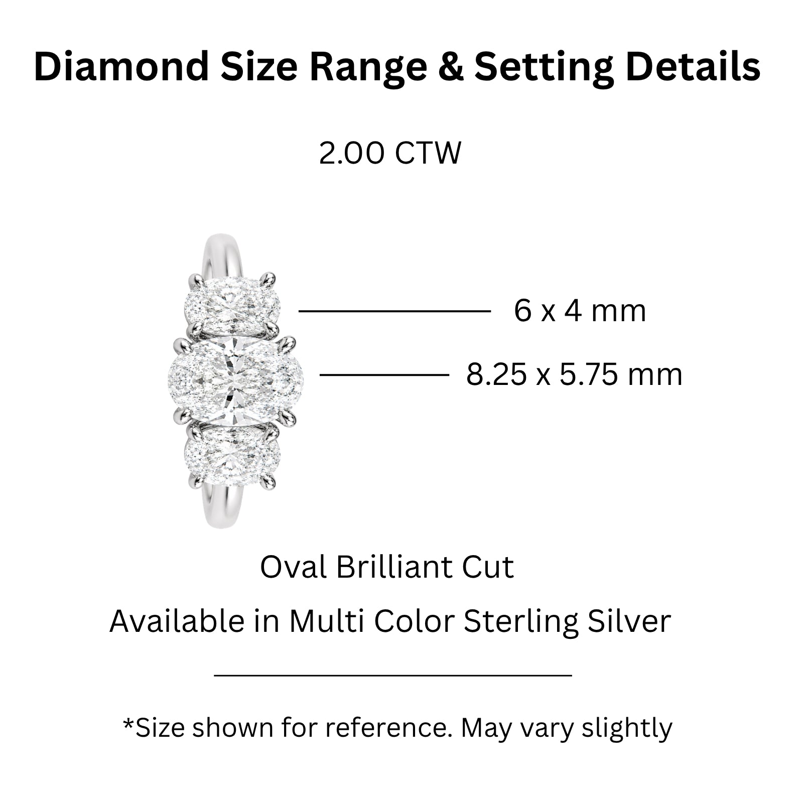 2.00-5.00 Carat T.W. Oval-cut Lab Grown Diamond (F/VS+) 14K Gold 3 Stone Ring