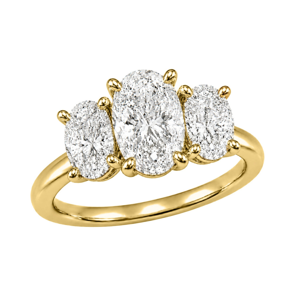 Diamonair 3 Stone Ring Set - Lab Grown Diamond 14K Gold 3 Stone Ring