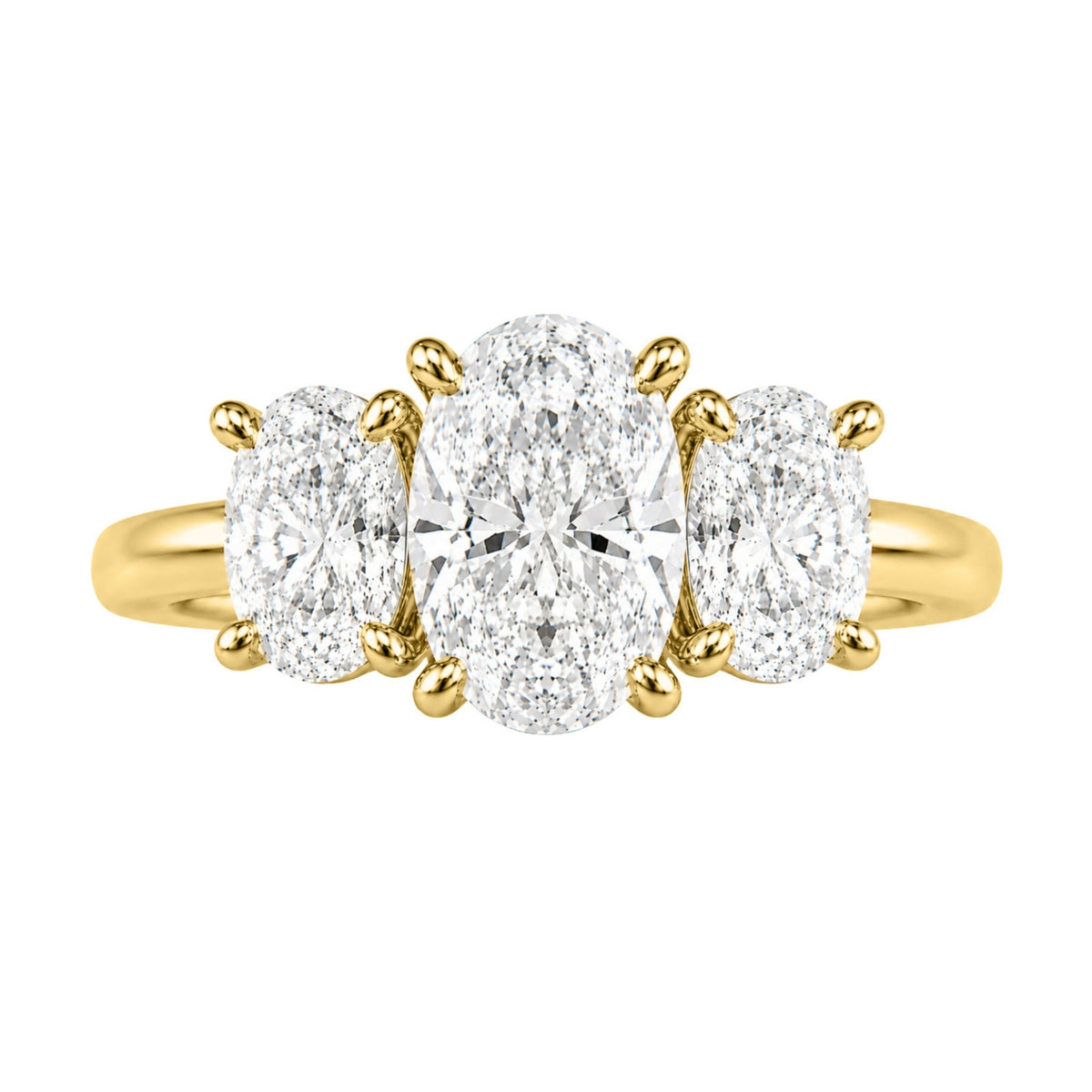Diamonair 3 Stone Ring Set - Lab Grown Diamond 14K Gold 3 Stone Ring