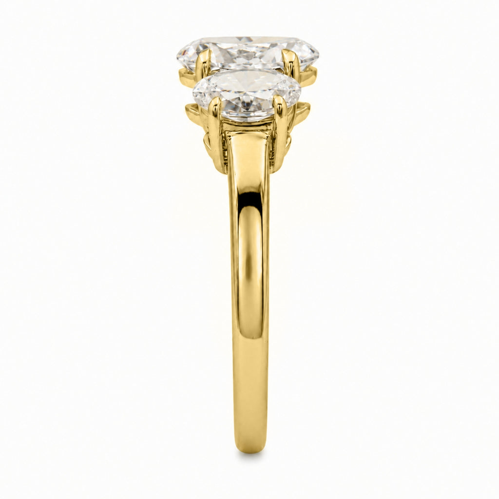 Diamonair 3 Stone Ring Set - Lab Grown Diamond 14K Gold 3 Stone Ring