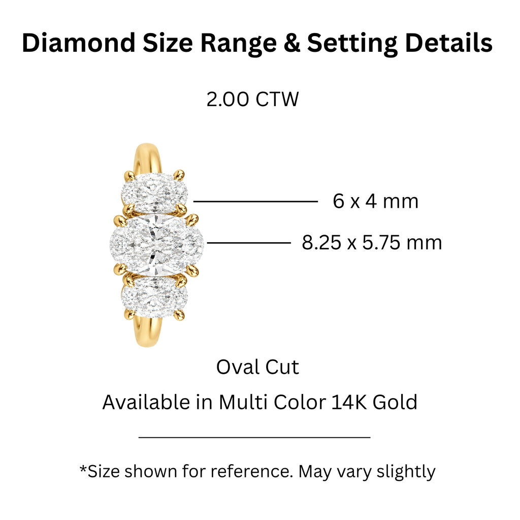 Diamonair 3 Stone Ring Set - Lab Grown Diamond 14K Gold 3 Stone Ring