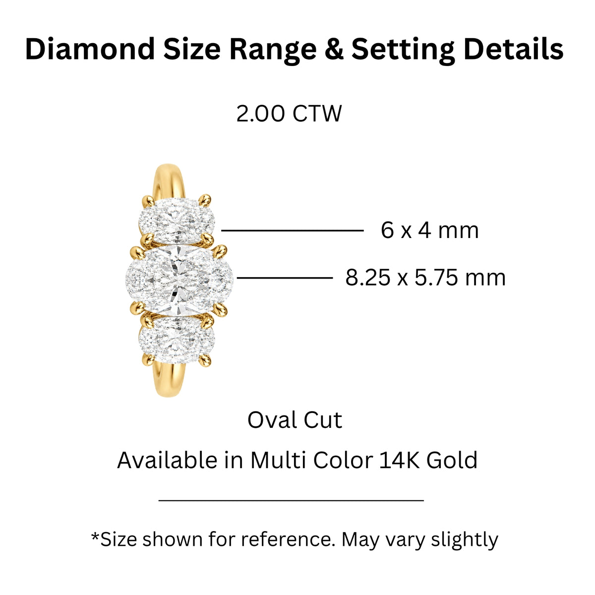 Diamonair 3 Stone Ring Set - Lab Grown Diamond 14K Gold 3 Stone Ring