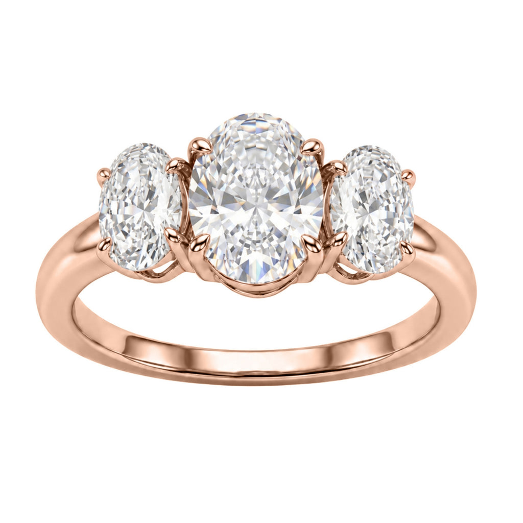 Diamonair 3 Stone Ring Set - Lab Grown Diamond 14K Gold 3 Stone Ring