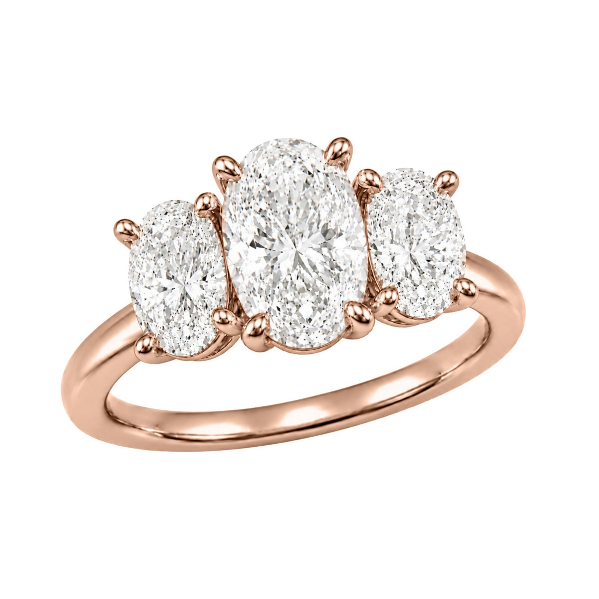 Diamonair 3 Stone Ring Set - Lab Grown Diamond 14K Gold 3 Stone Ring