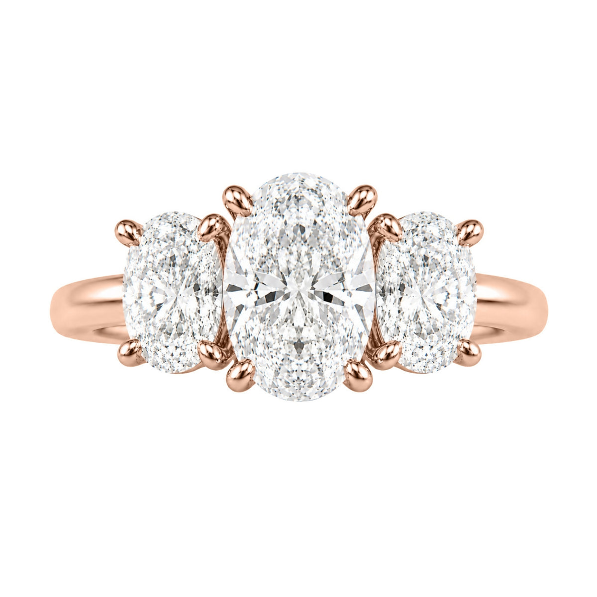 Diamonair 3 Stone Ring Set - Lab Grown Diamond 14K Gold 3 Stone Ring