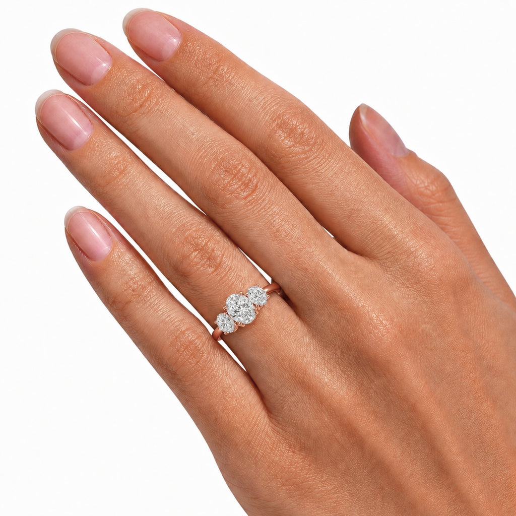 Diamonair 3 Stone Ring Set - Lab Grown Diamond 14K Gold 3 Stone Ring