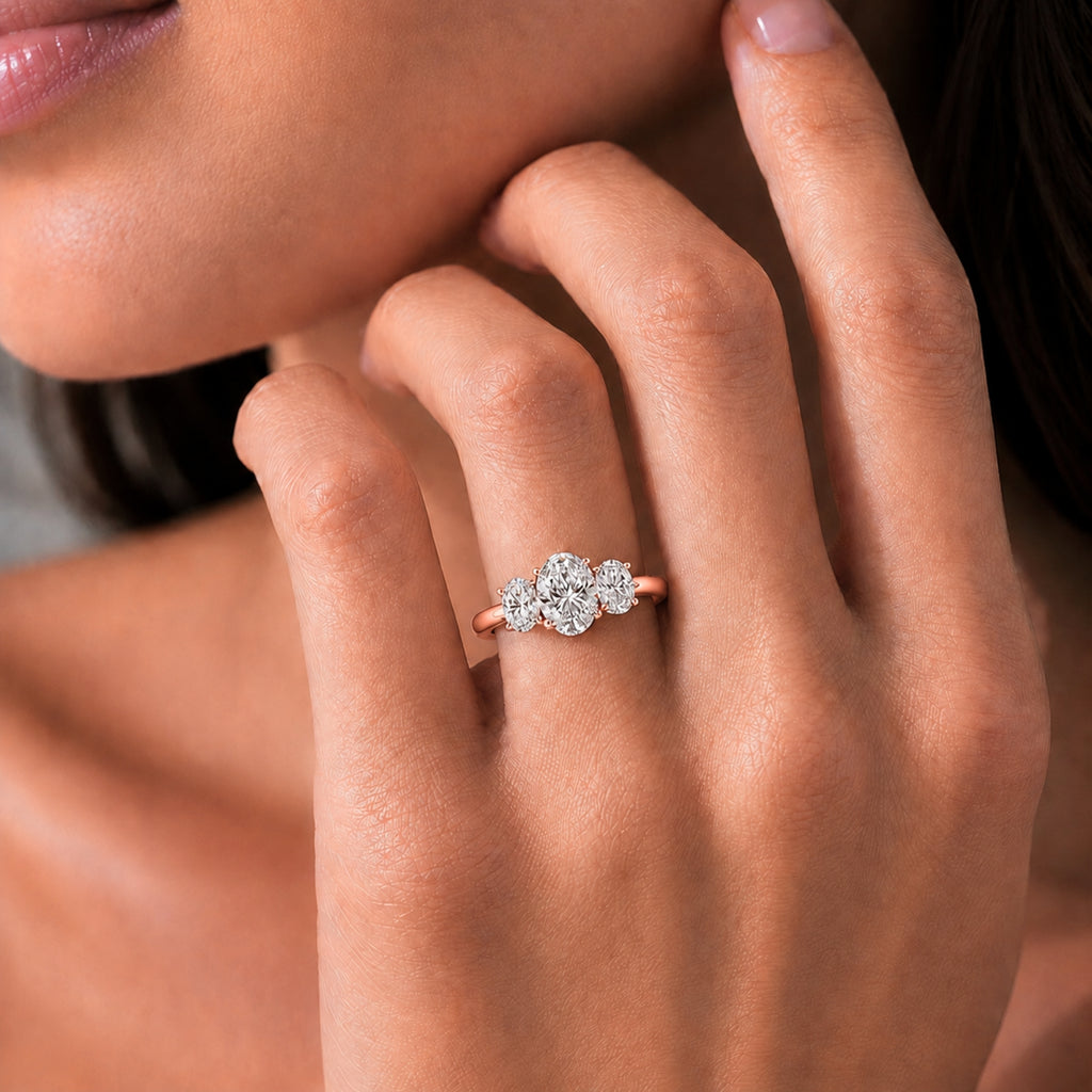 Diamonair 3 Stone Ring Set - Lab Grown Diamond 14K Gold 3 Stone Ring