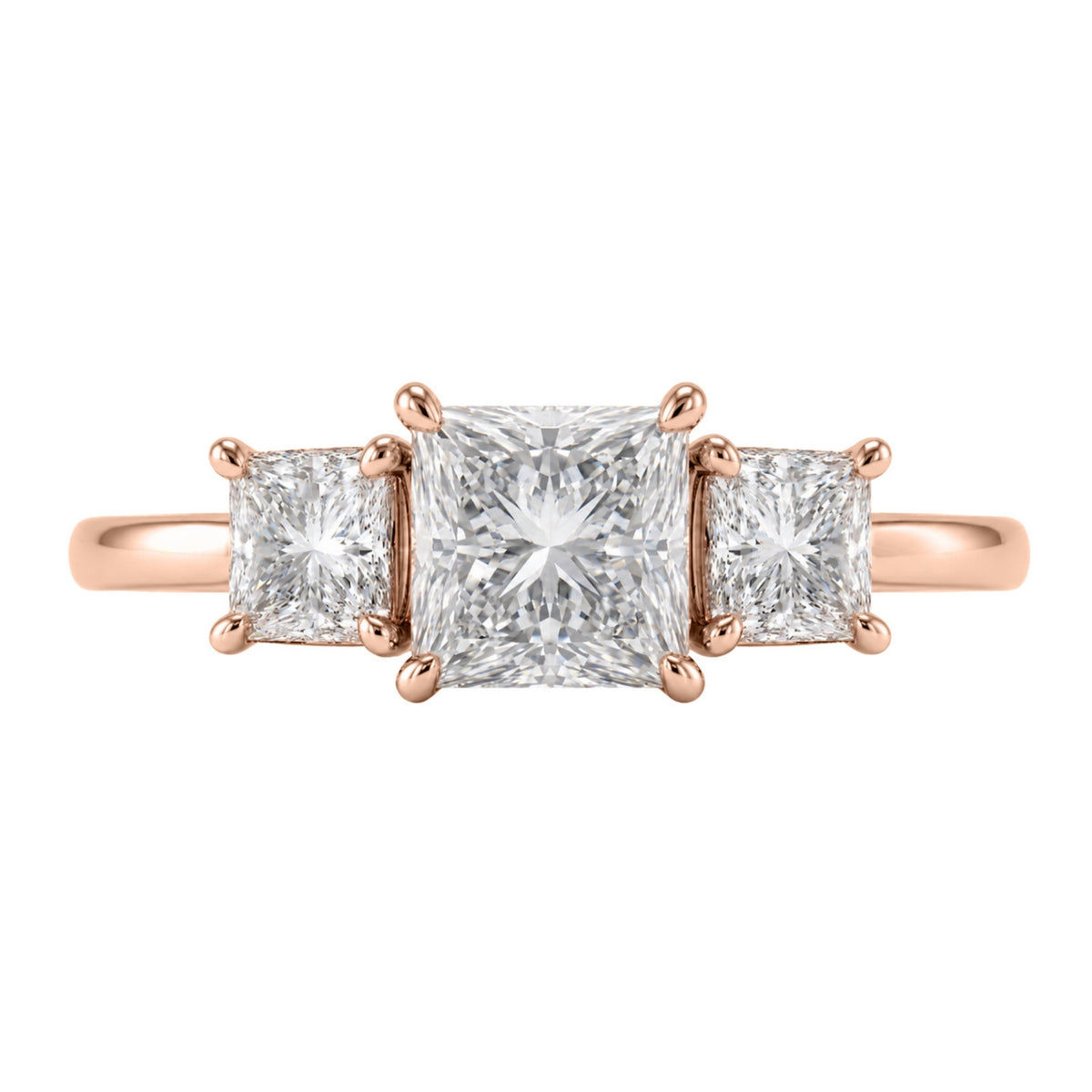 Diamonair 3 Stone Ring Set - Lab Grown Diamond 14K Gold 3 Stone Ring