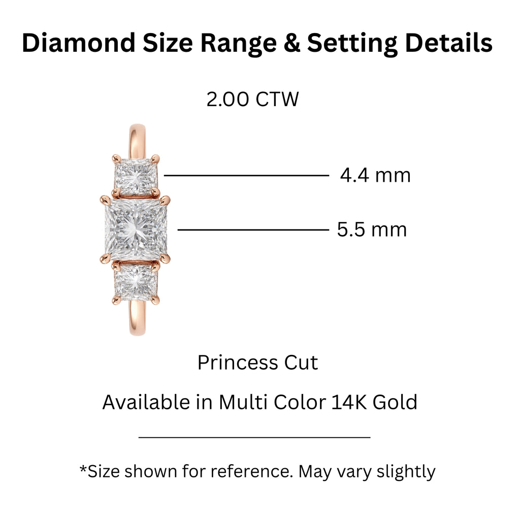 Diamonair 3 Stone Ring Set - Lab Grown Diamond 14K Gold 3 Stone Ring