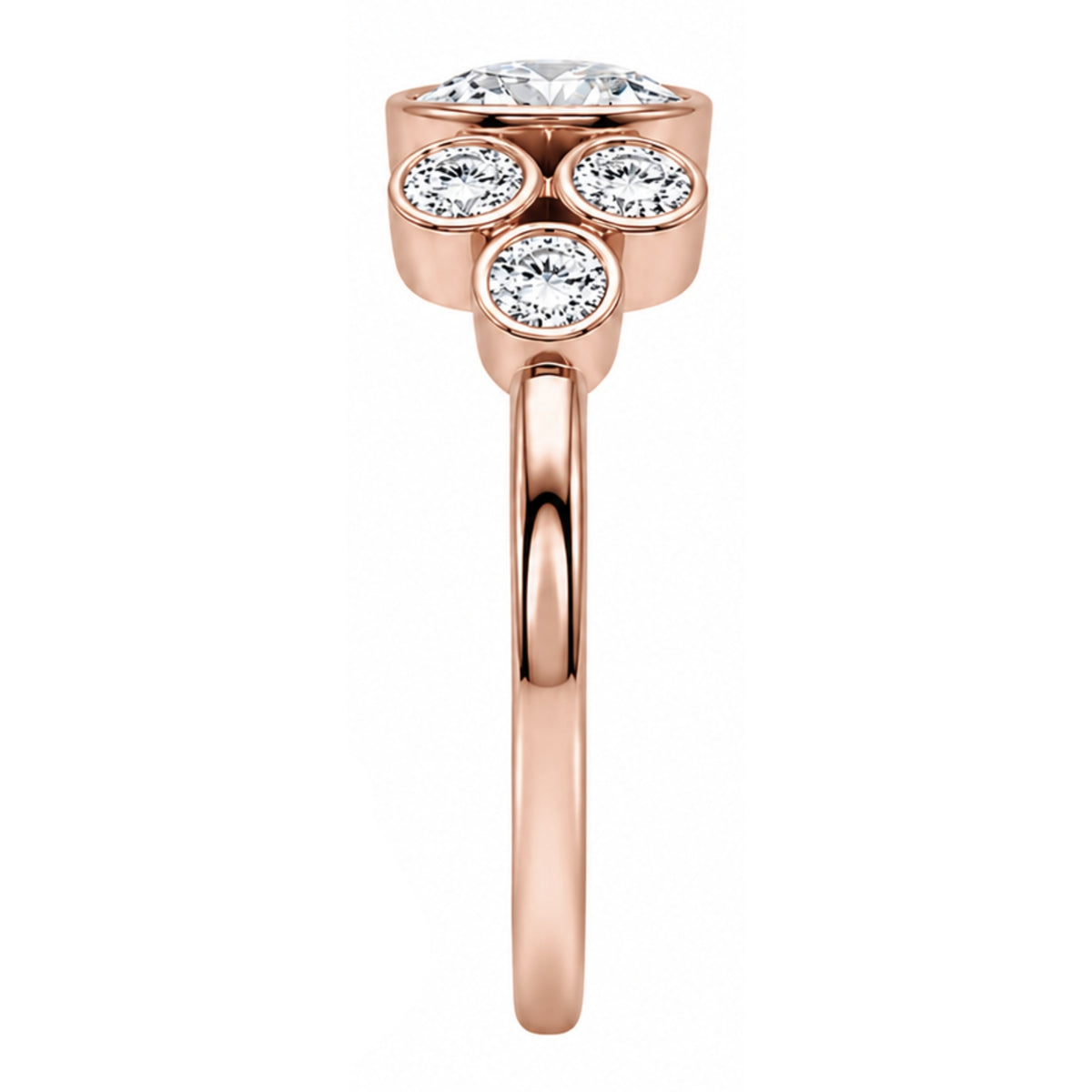 2.00 Carat T.W. Round-cut Lab Grown Diamond (F/VS+) 14K Gold Bezel Set 7 Stone Ring