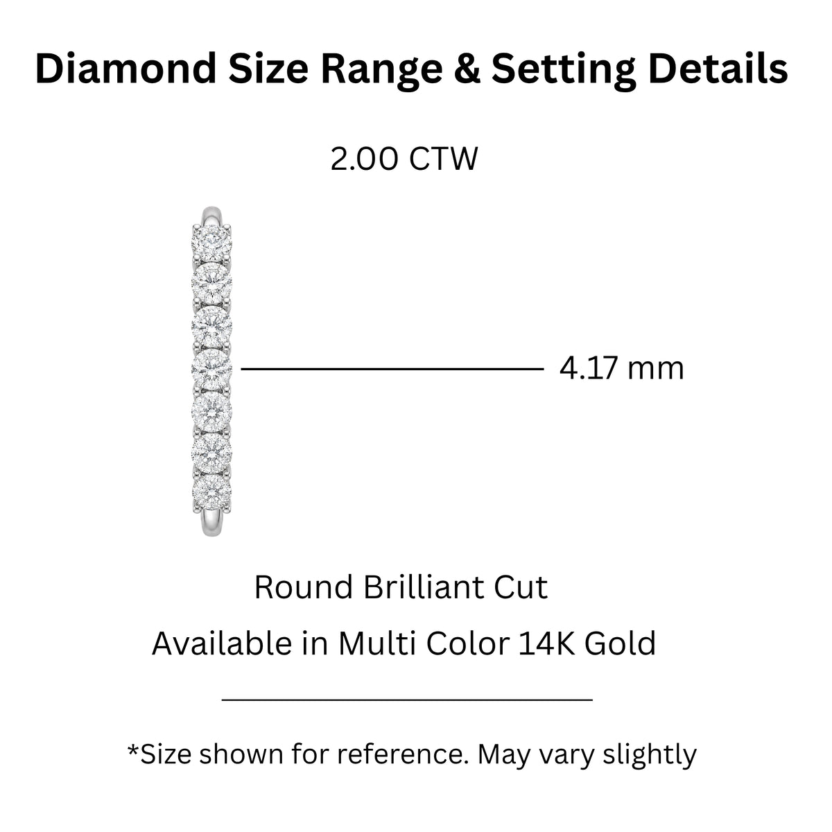 2.00-5.00 Carat T.W. Round-cut Lab Grown Diamond (F/VS+) 14K Gold 7 Stone Band Ring