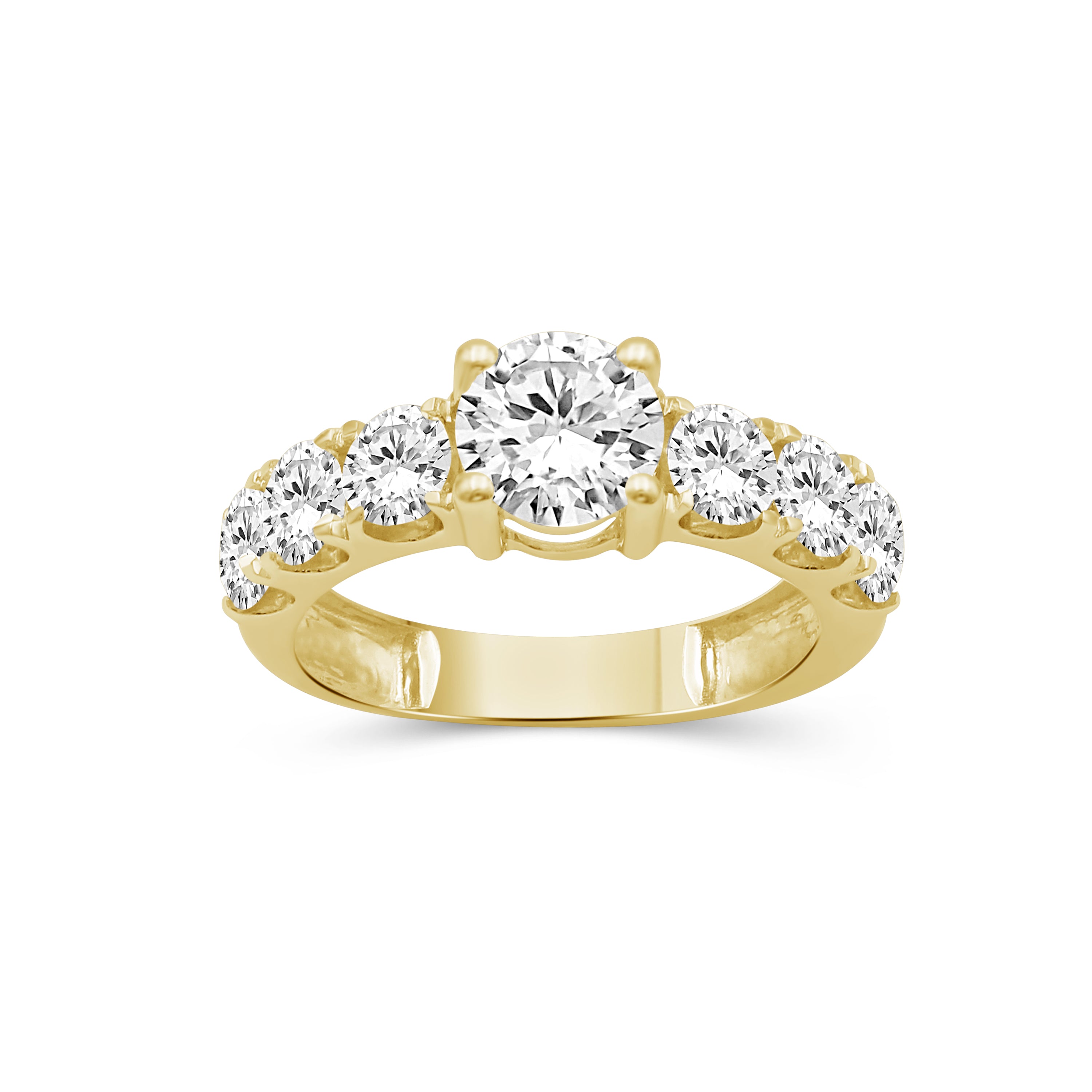 3.00 Carat T.W. Round-cut Lab Grown Diamond (F/VS+) 14K Gold Fashion Ring