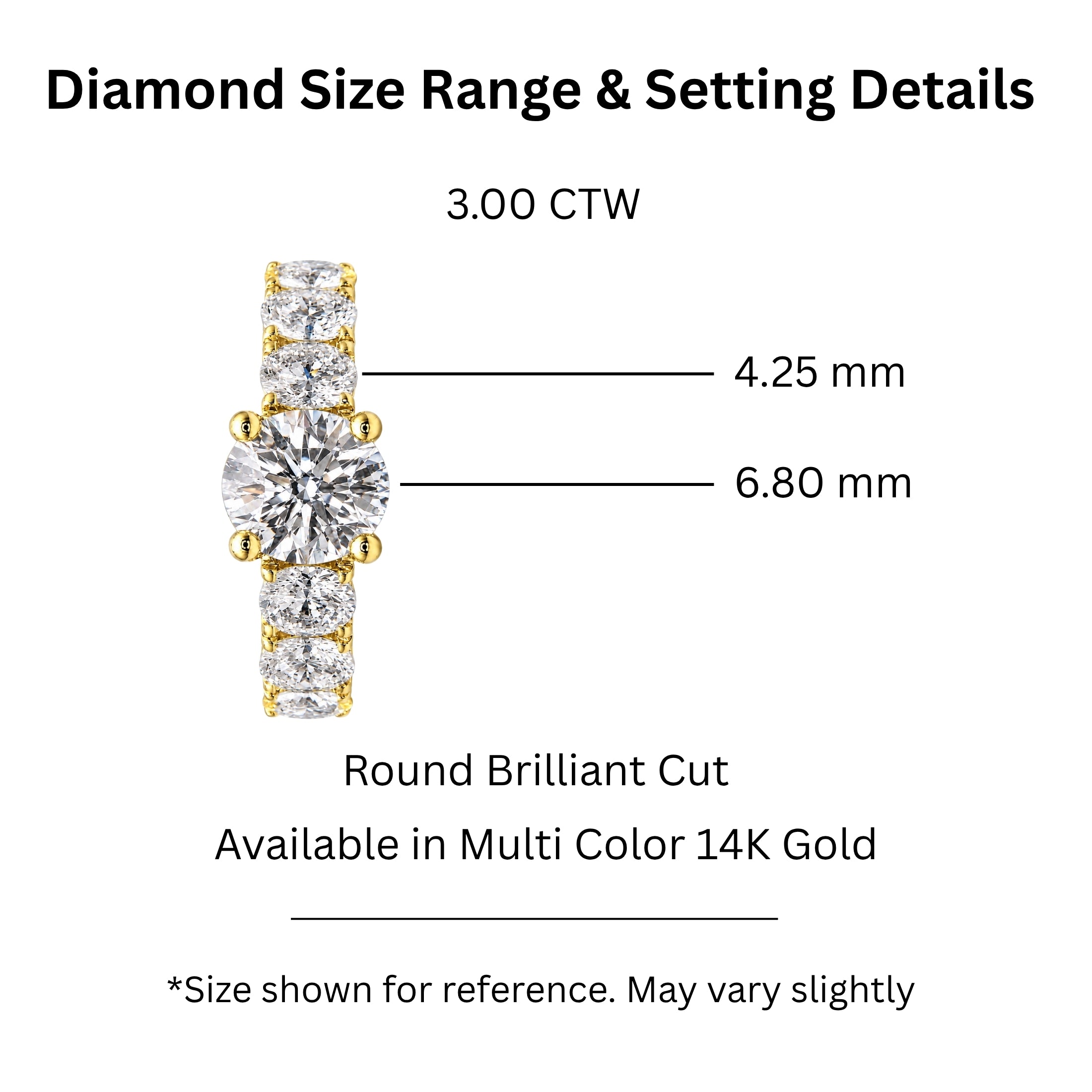 3.00 Carat T.W. Round-cut Lab Grown Diamond (F/VS+) 14K Gold Fashion Ring