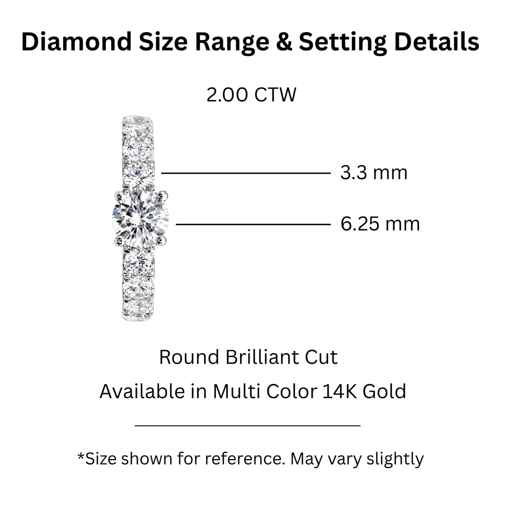 2.00 Carat T.W. Round-cut Lab Grown Diamond (F/VS+) 14K Gold Fashion Ring