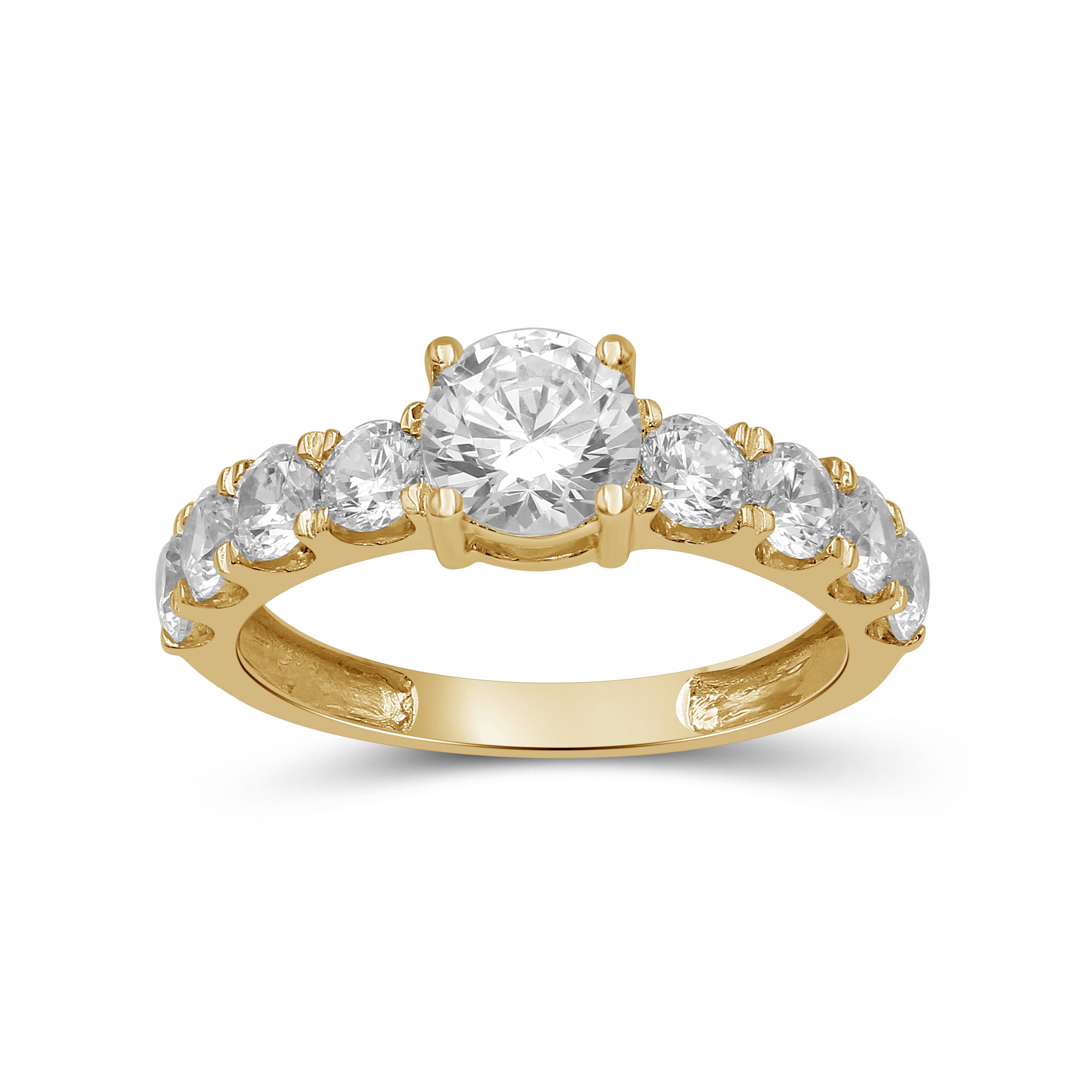 2.00 Carat T.W. Round-cut Lab Grown Diamond (F/VS+) 14K Gold Fashion Ring