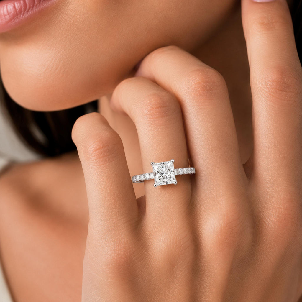 Diamonair Solitaire Band Ring Set - Lab Grown Diamond 14K Gold Solitaire Band Ring