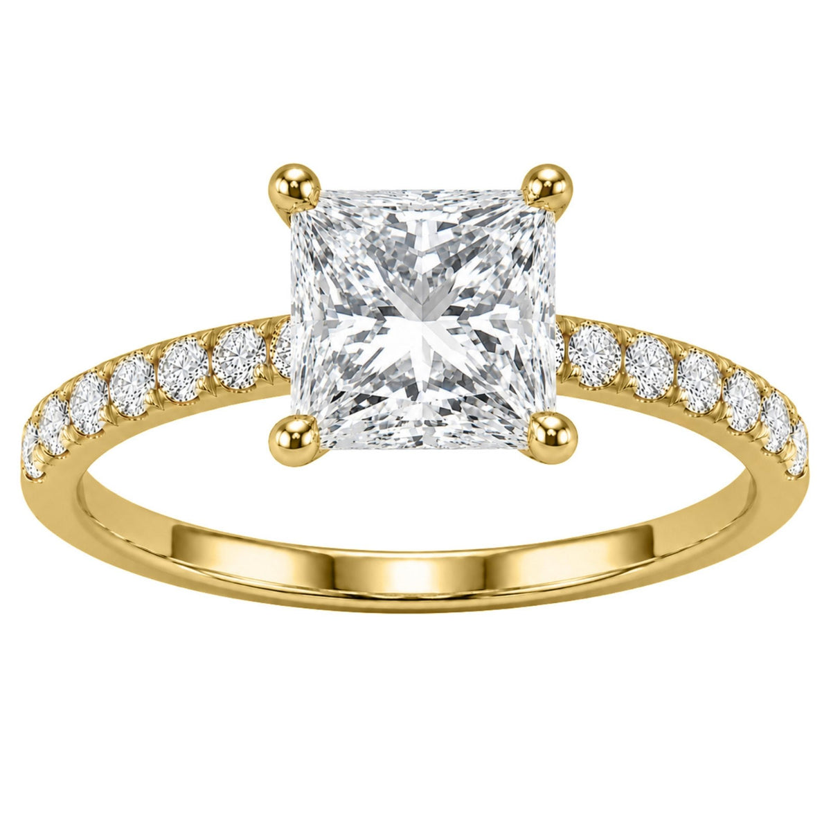 Diamonair Solitaire Band Ring Set - Lab Grown Diamond 14K Gold Solitaire Band Ring
