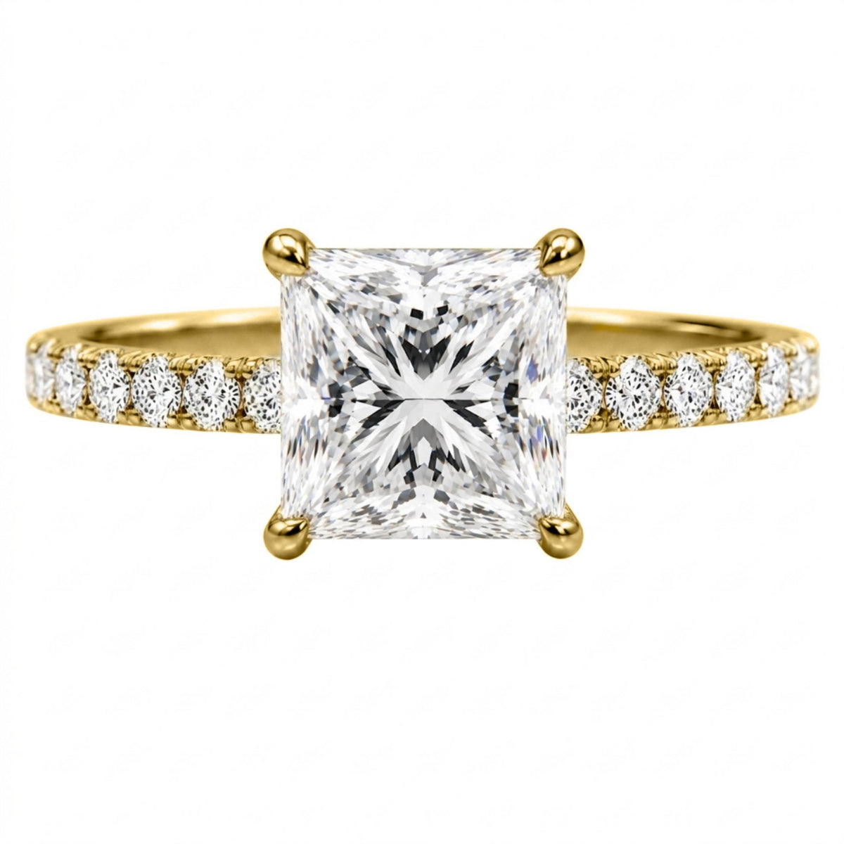 Diamonair Solitaire Band Ring Set - Lab Grown Diamond 14K Gold Solitaire Band Ring