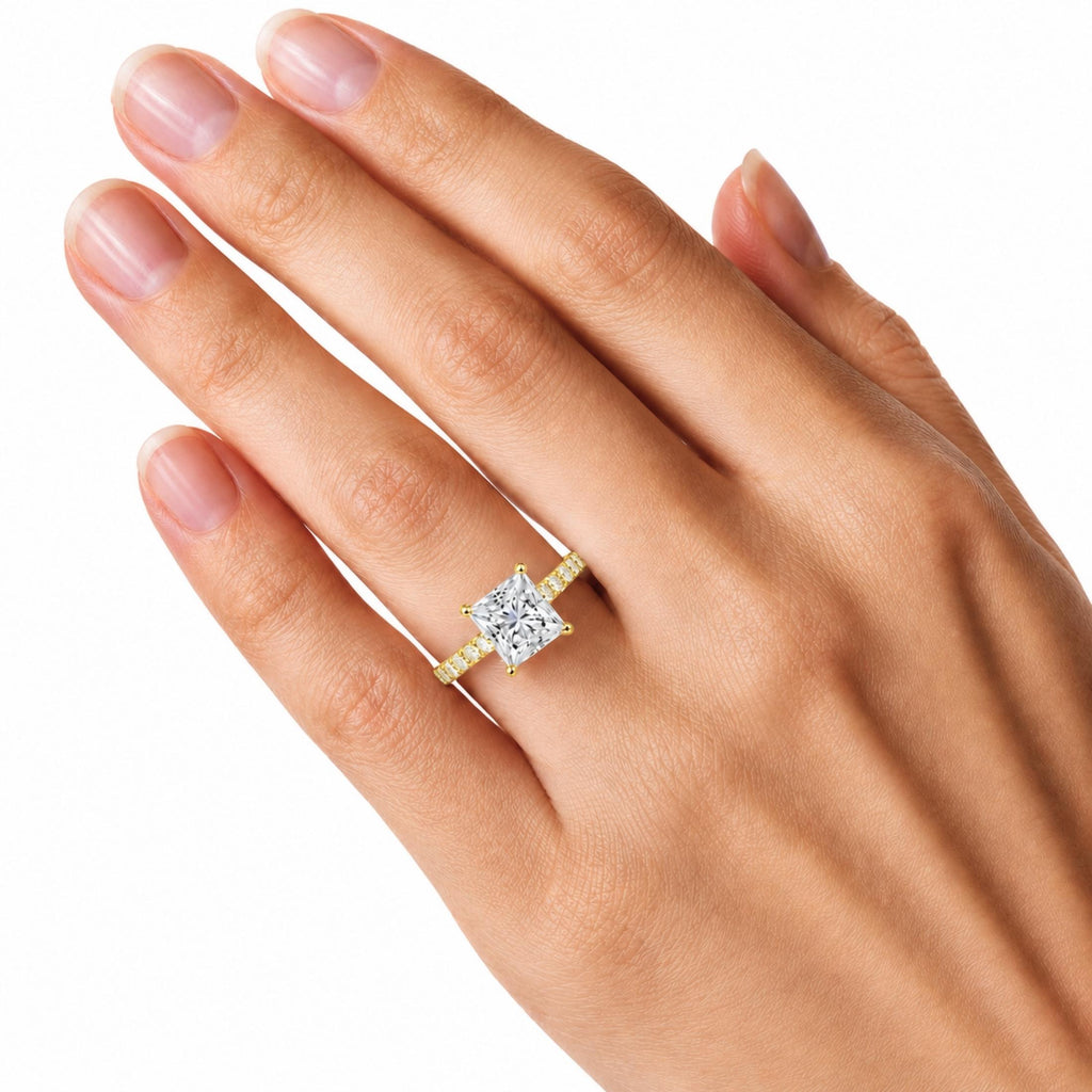 Diamonair Solitaire Band Ring Set - Lab Grown Diamond 14K Gold Solitaire Band Ring