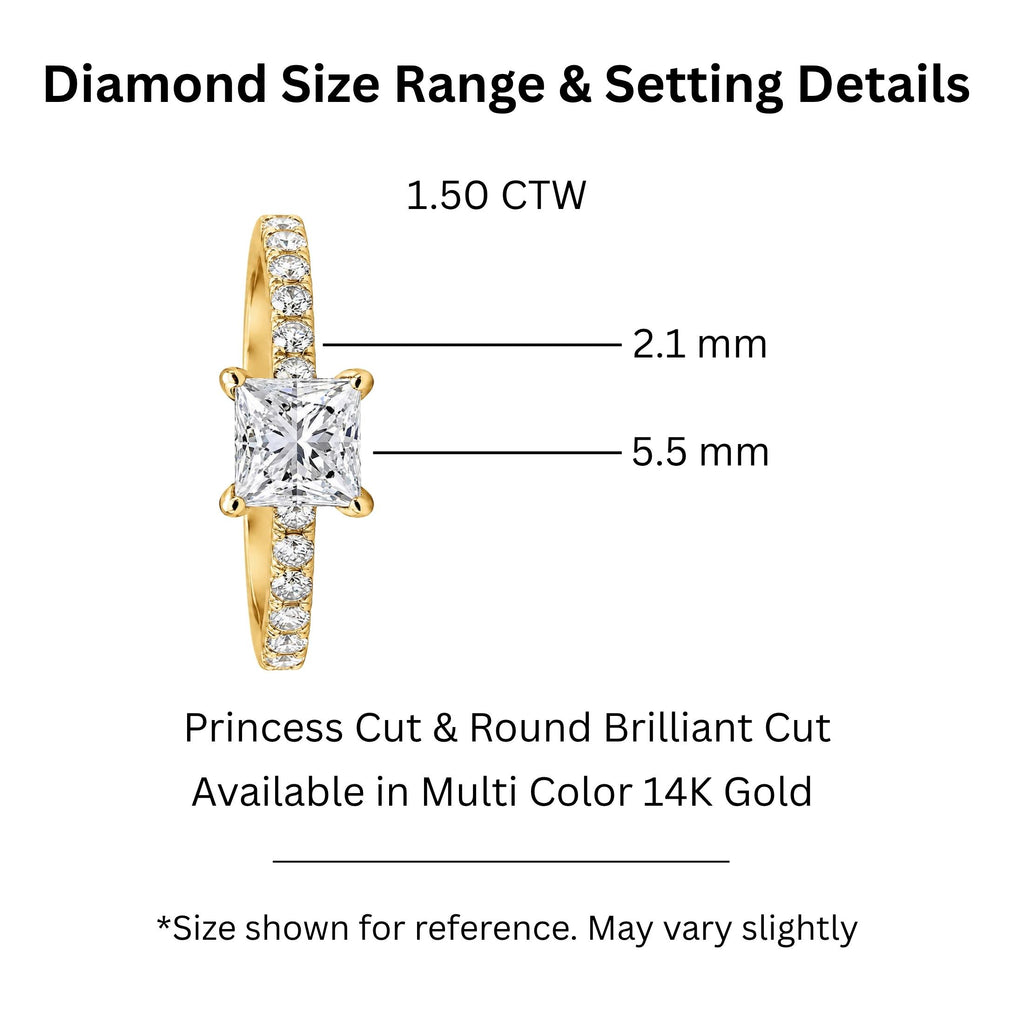 Diamonair Solitaire Band Ring Set - Lab Grown Diamond 14K Gold Solitaire Band Ring
