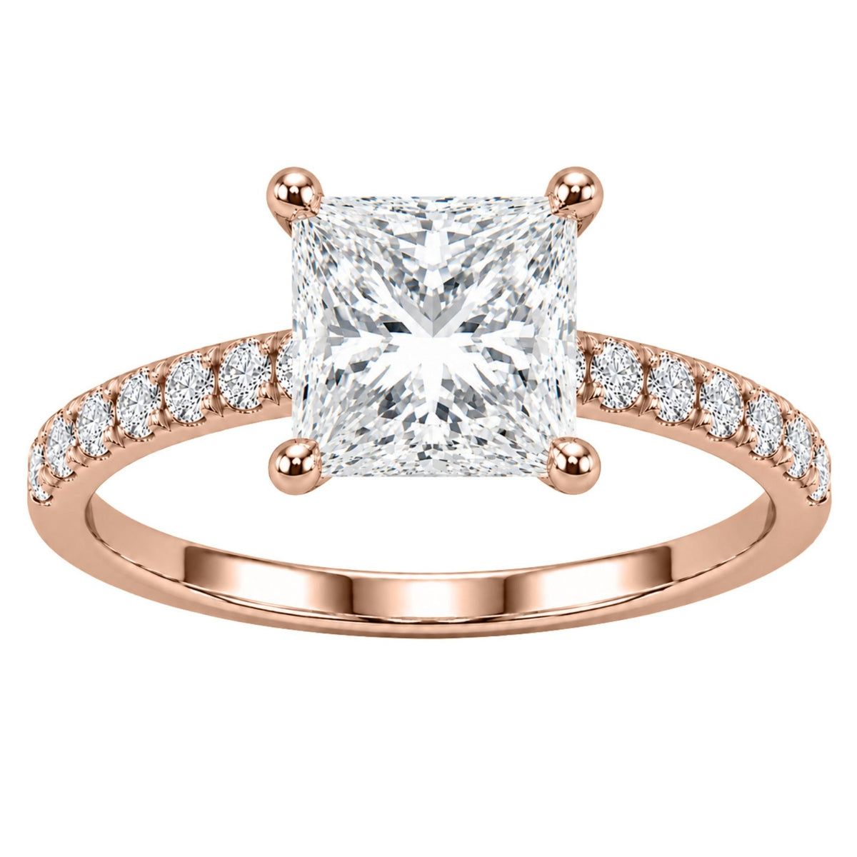 Diamonair Solitaire Band Ring Set - Lab Grown Diamond 14K Gold Solitaire Band Ring