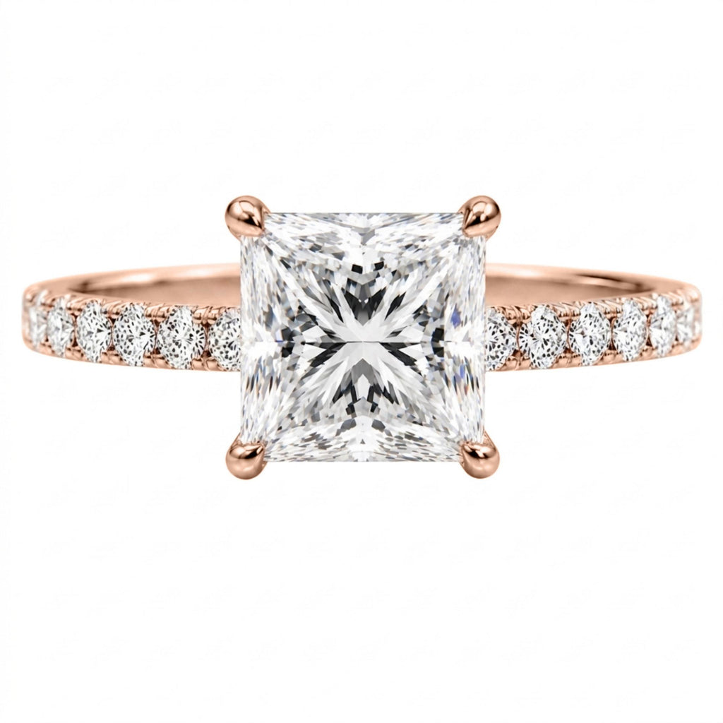 Diamonair Solitaire Band Ring Set - Lab Grown Diamond 14K Gold Solitaire Band Ring