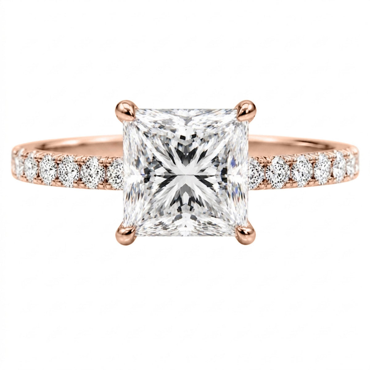 Diamonair Solitaire Band Ring Set - Lab Grown Diamond 14K Gold Solitaire Band Ring