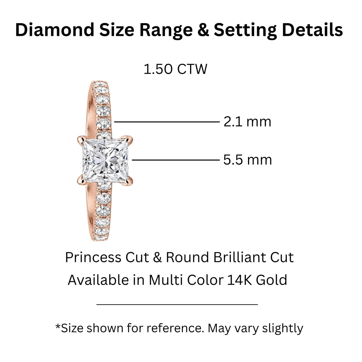 Diamonair Solitaire Band Ring Set - Lab Grown Diamond 14K Gold Solitaire Band Ring