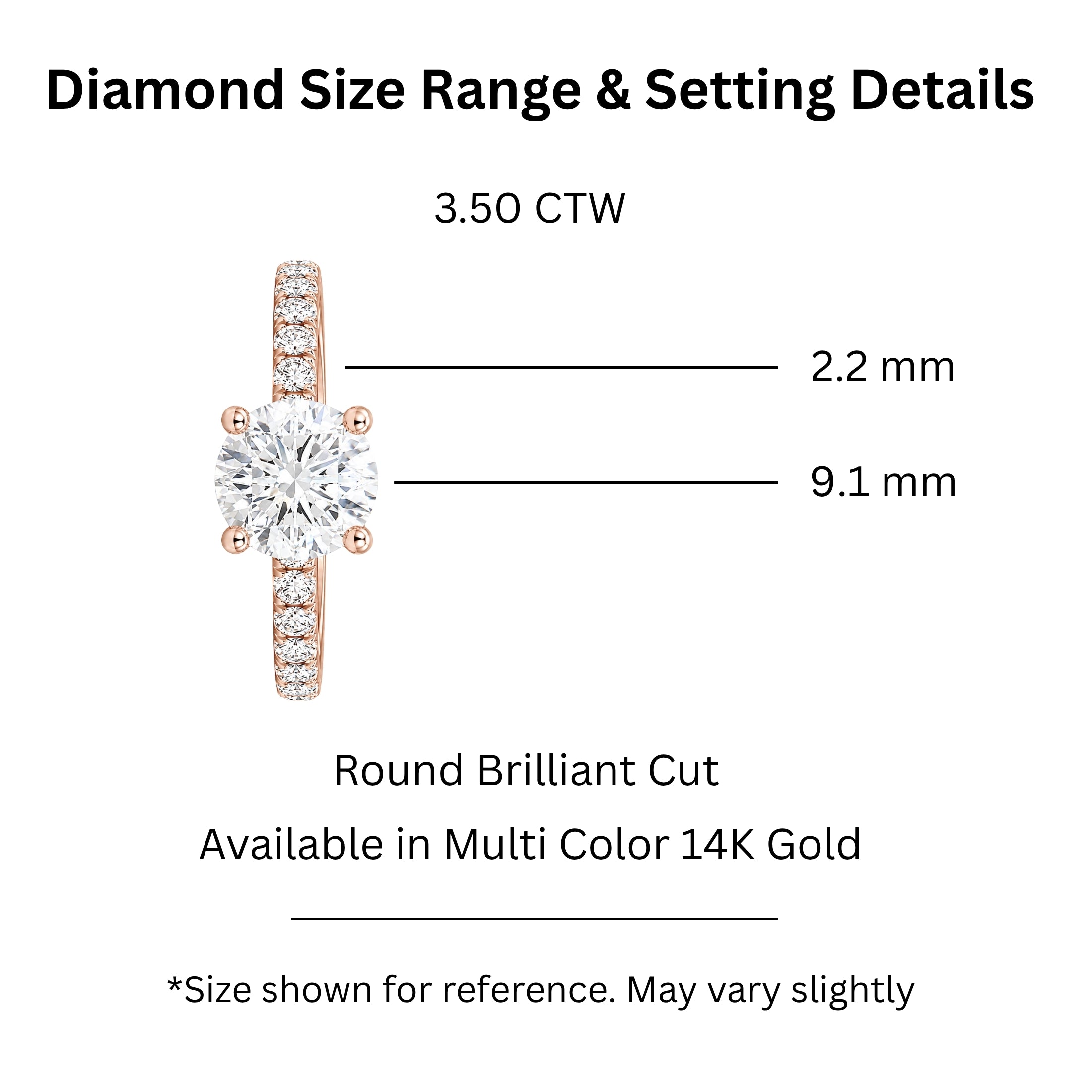 1.50-4.50 Carat T.W. Round-cut Lab Grown Diamond (F/VS+) 14K Gold Solitaire Band Ring