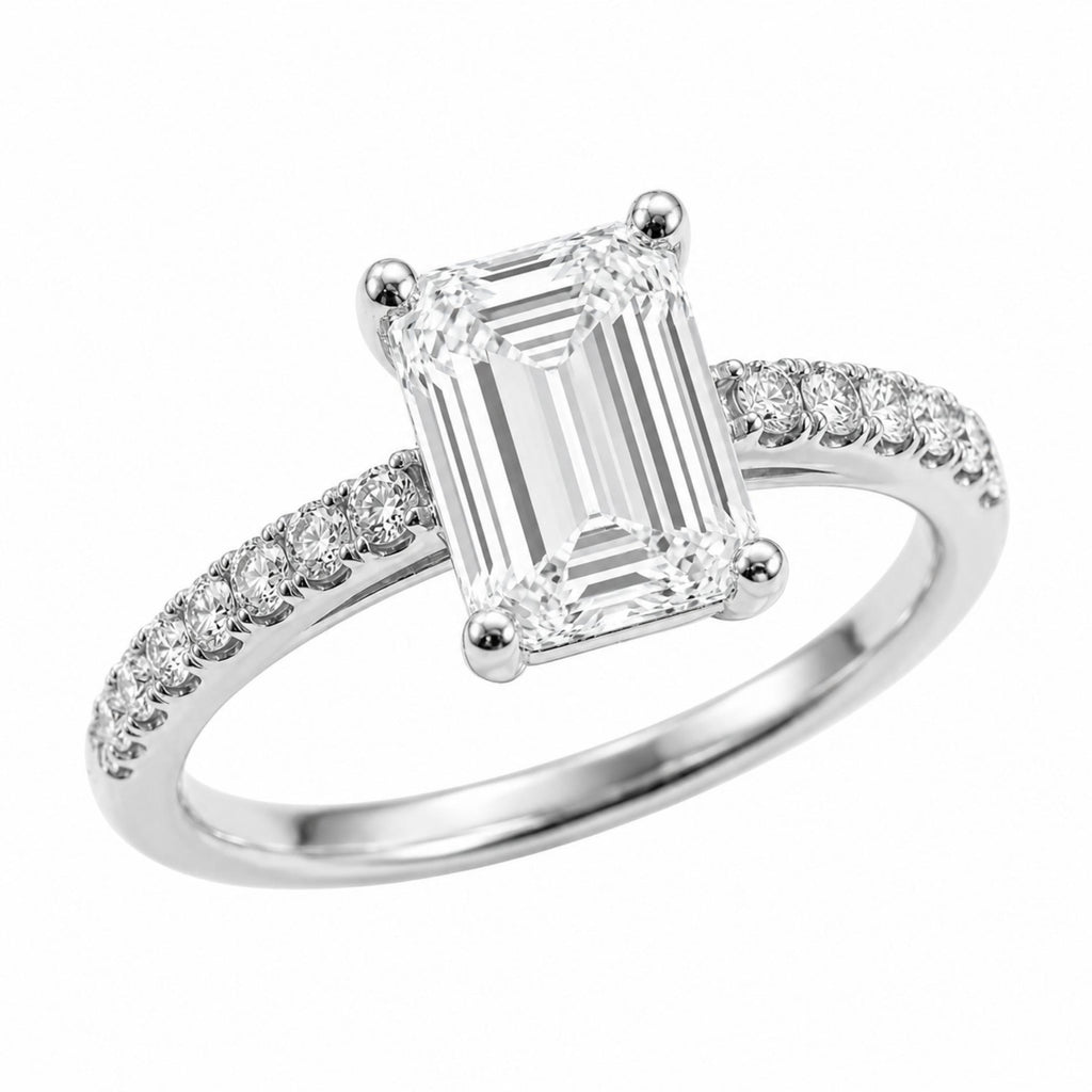 Diamonair Solitaire Band Ring Set - Lab Grown Diamond 14K Gold Solitaire Band Ring