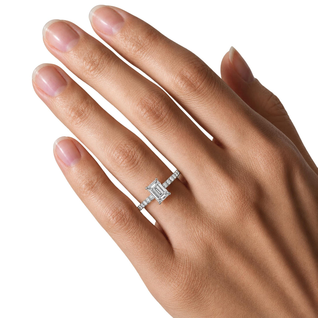 Diamonair Solitaire Band Ring Set - Lab Grown Diamond 14K Gold Solitaire Band Ring